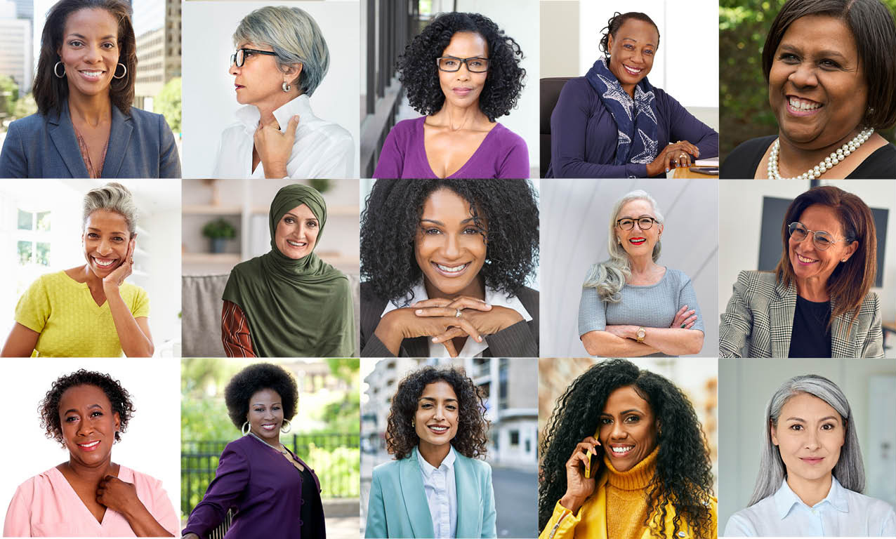 Gallery of headshots of multicultural women