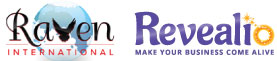 Raven International Media and Revealio Software and Media Solutions logos